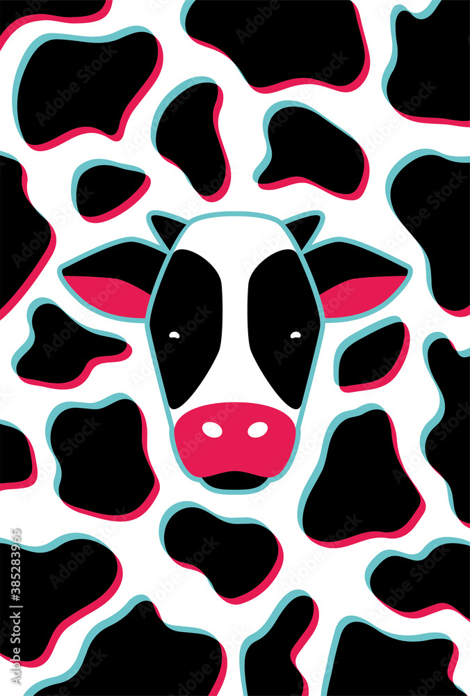Fototapeta premium cow skin tik tok social network