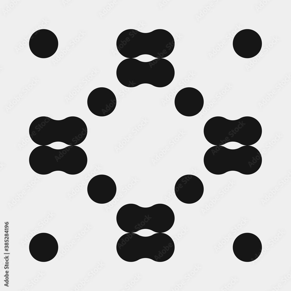 Fototapeta premium Abstract Cross Pattern Dots Logo generative computational art illustration