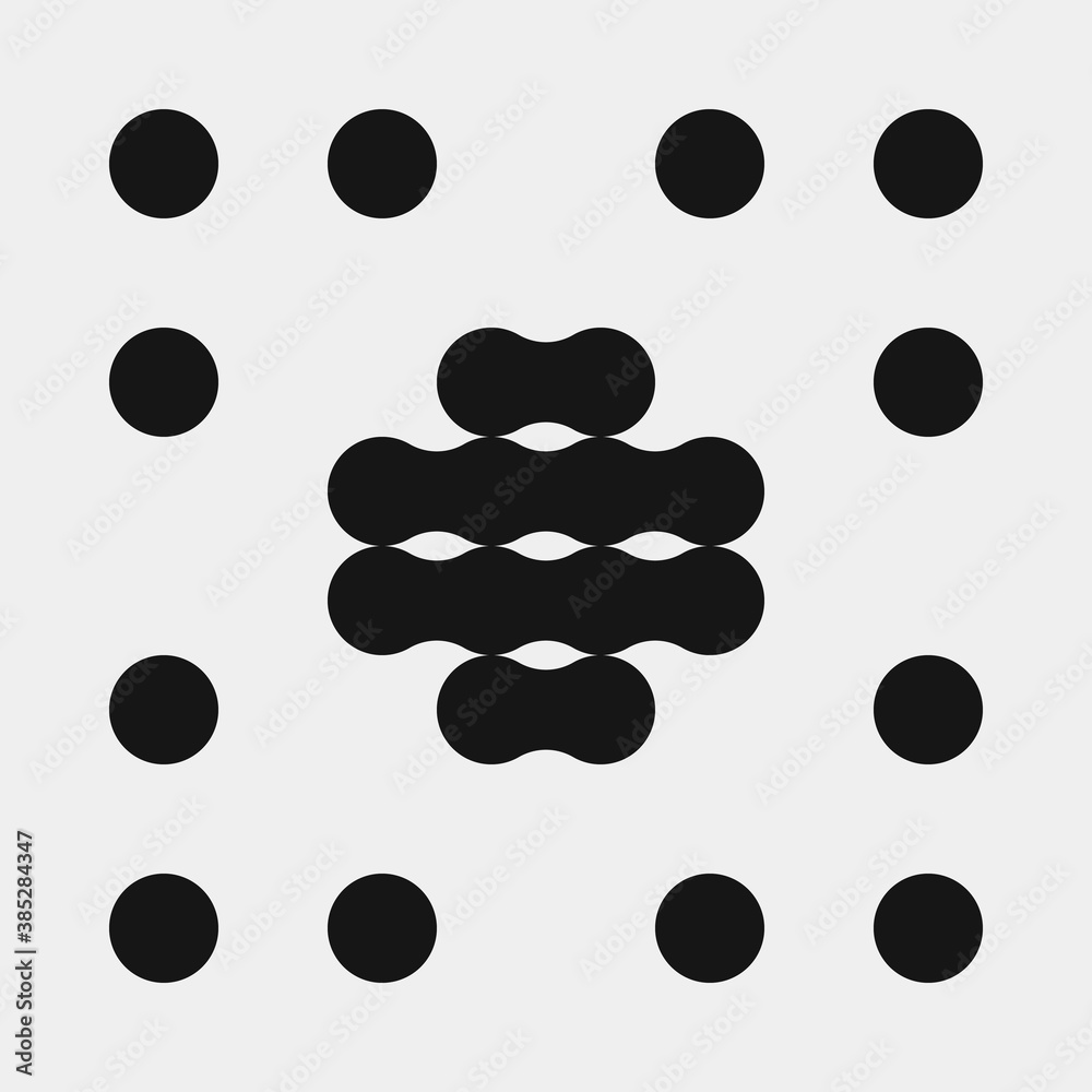 Fototapeta premium Abstract Cross Pattern Dots Logo generative computational art illustration
