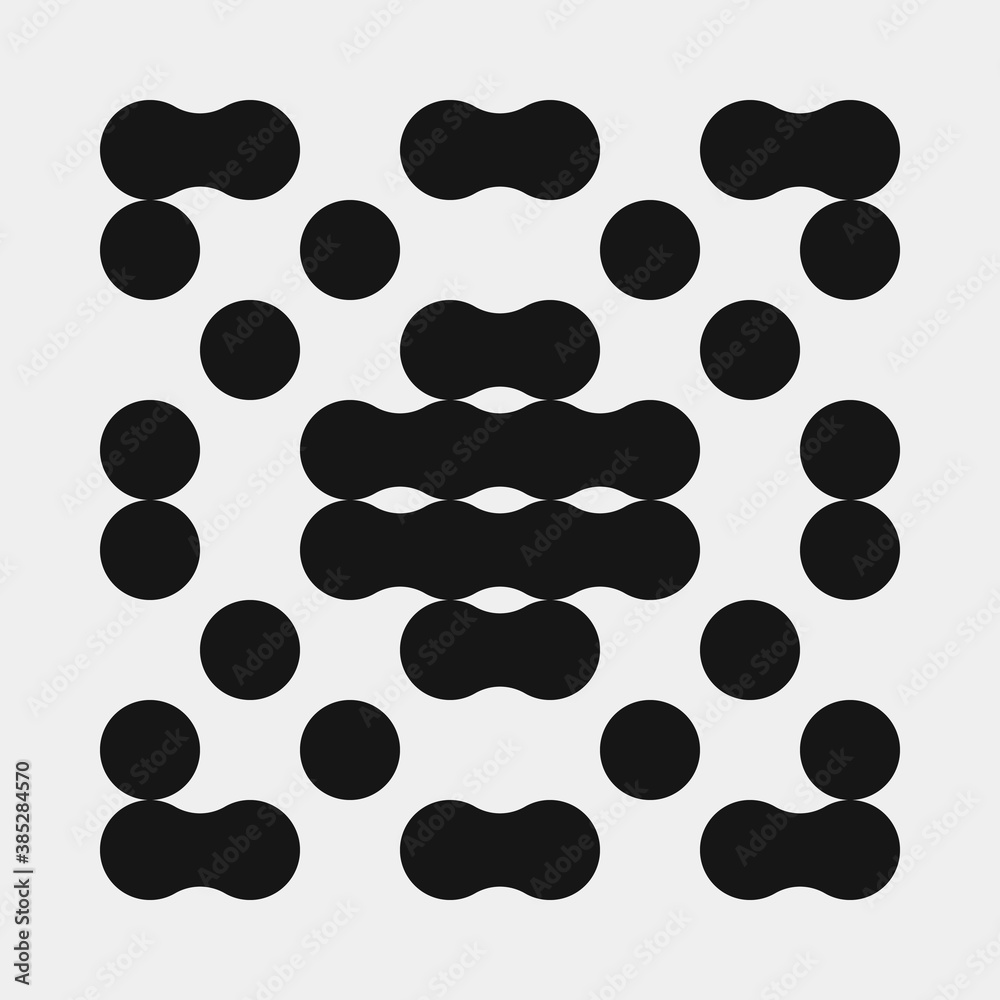 Fototapeta premium Abstract Cross Pattern Dots Logo generative computational art illustration