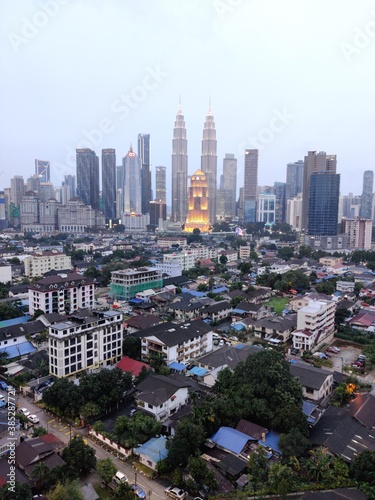 Kuala Lumpur  Malaysia - July 21  2020  View of Kuala Lumpur skyline during sunny day. noise