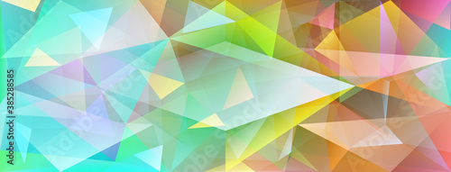 Abstract crystal background with refracting of light and highlights in different colors