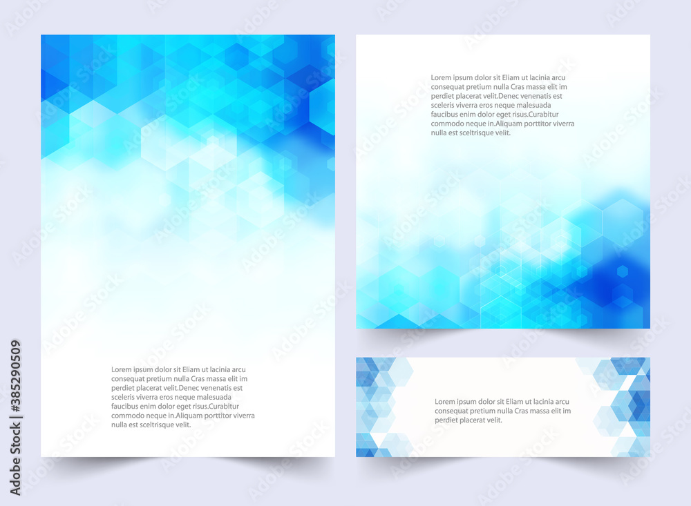 Fototapeta premium Vector abstract geometric background.Design element.Form a blue hexagon