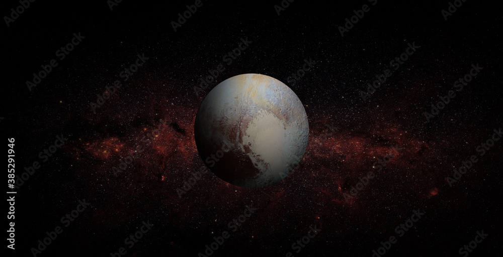 Pluto on space background. Elements of this image furnished by NASA. Pluto on space background. Elements of this image furnished by NASA.