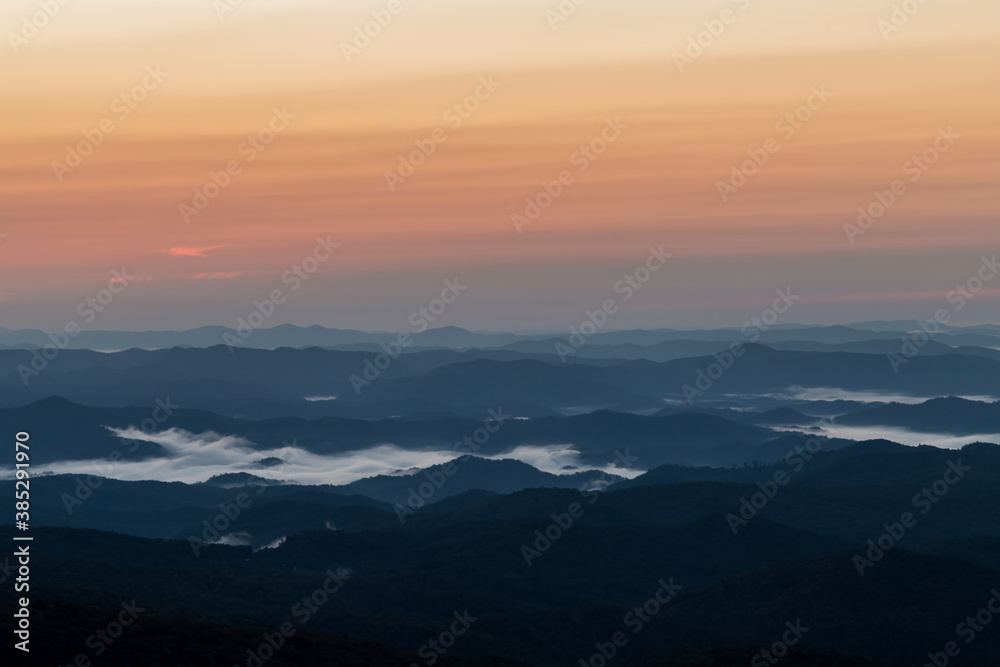 Amazing dusk view from Beacon Heights Overlook, Linville, NC

