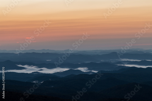 Amazing dusk view from Beacon Heights Overlook, Linville, NC 