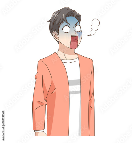 白目を剥く男性