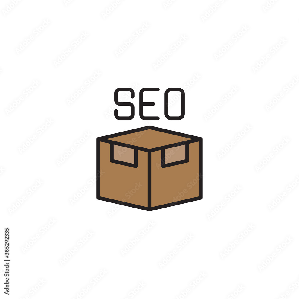 SEO package vector icon symbol isolated on white background SEO package vector icon symbol isolated on white background