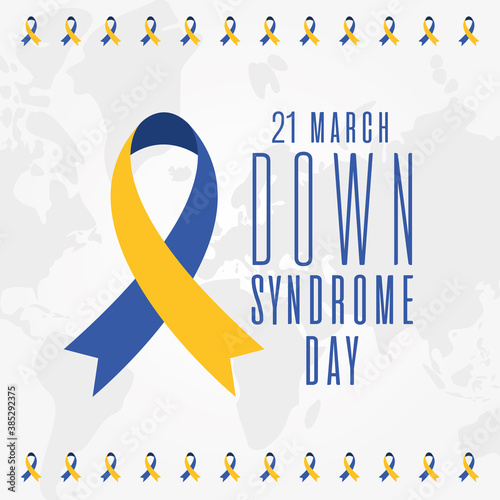 world down syndrome day ribbon vector design