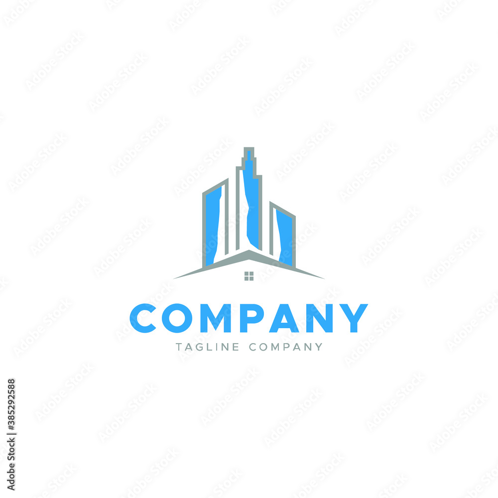 Real Estate Logo design with building property and house concept.