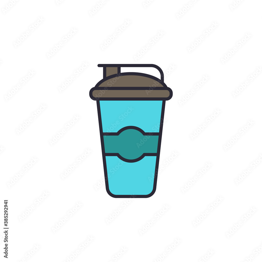 Sport shaker bottle vector icon design isolated on white background Sport shaker bottle vector icon design isolated on white background