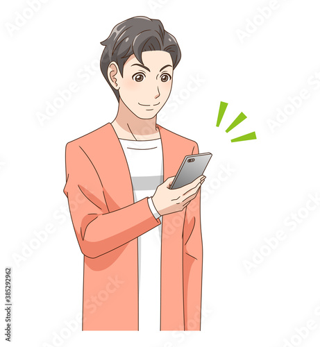 スマホを操作する男性