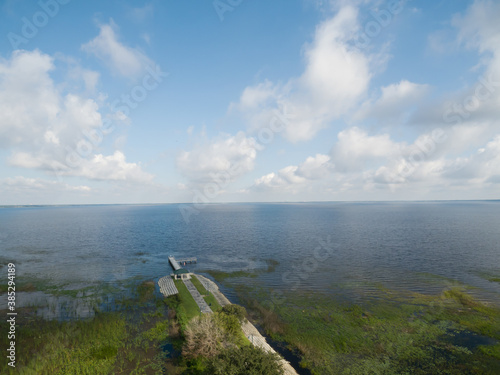 Aerial view of  Lake Tohopekaliga from St Cloud from Lakefront.Park in Osceola County Florida photo