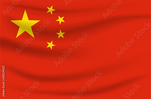 China Flag Vector Closeup Illustration 