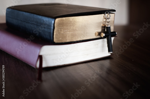 Wallpaper Mural The Bible. The cross on the bible Open Bible Christian Study Concept and Prayer to God Study anywhere, anytime, just believe in God. Torontodigital.ca