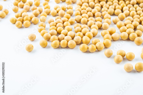 Soybean closeup on white background