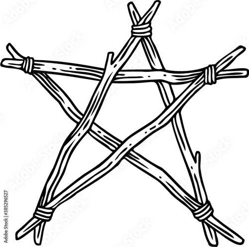 Hand drawn Witchcraft Star Symbol
