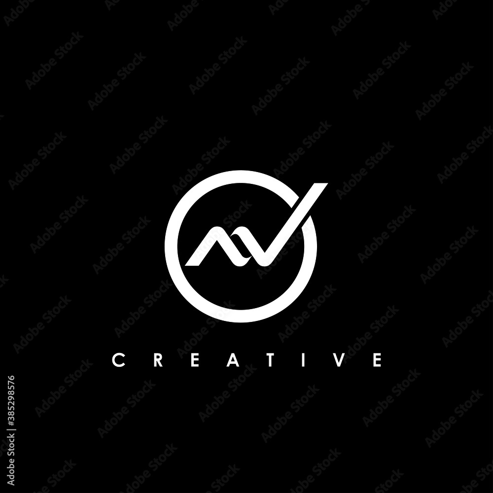AV Letter Initial Logo Design Template Vector Illustration	
