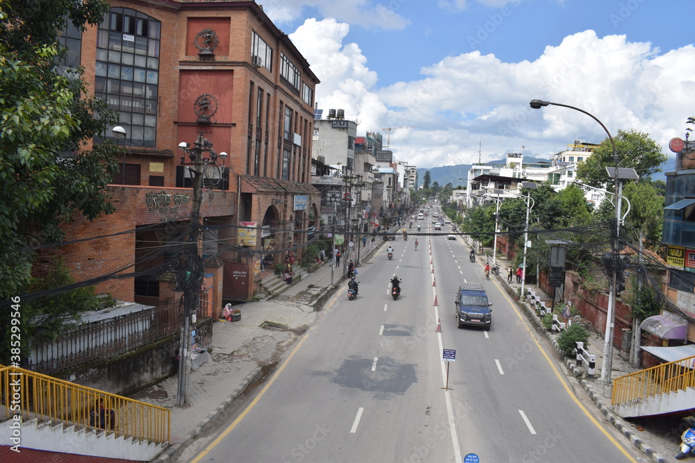 09/26/2020, Kathmandu, Nepal: 2020 After Covid-19. Kantipath road Kathmandu A famous Nepali Busy Road.