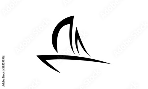 simple sail ship vector