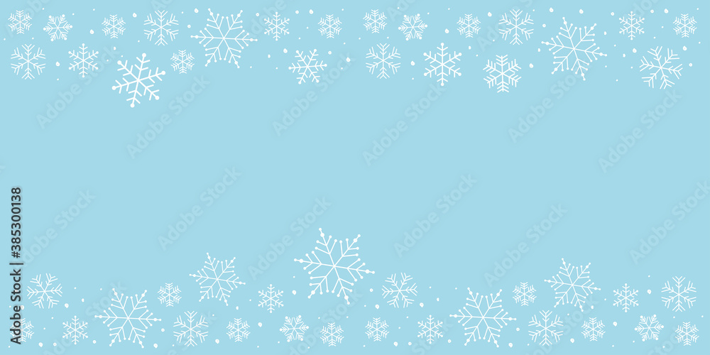 Simple  vector snowflakes on blue backgraund
