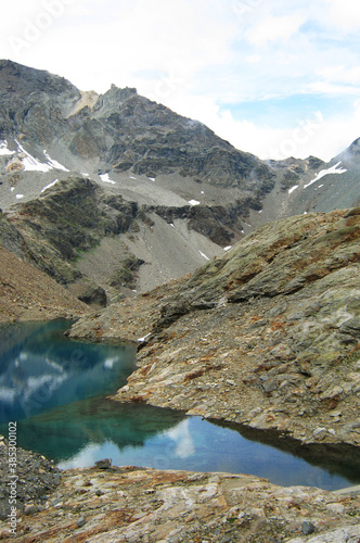 Fototapeta Naklejka Na Ścianę i Meble -  Italian Alpine Lake, Summer Landscape