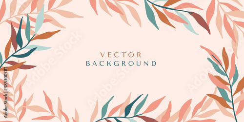 Vector  horizontal abstract background with copy space for text - autumn sale - bright vibrant banner, poster, cover design template, with yellow and orange leaves