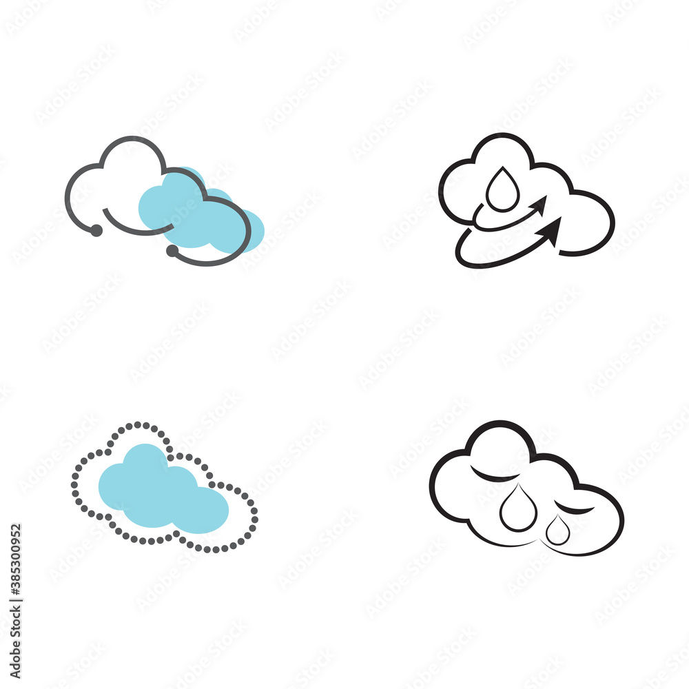 Set Cloud template vector Set Cloud template vector