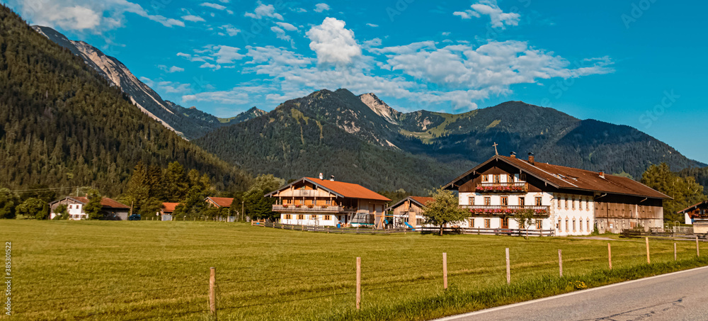 Beautiful alpine summer view near the famous Wendelstein, Bayrischzell, Bavaria, Germany