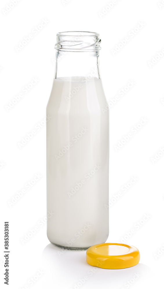 Full bottle of milk isolated on white background. Full bottle of milk isolated on white background.