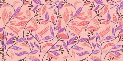 Blooming midsummer meadow seamless pattern. Plant background for fashion  wallpapers  print. A lot of different flowers on the field. Ditsy style.