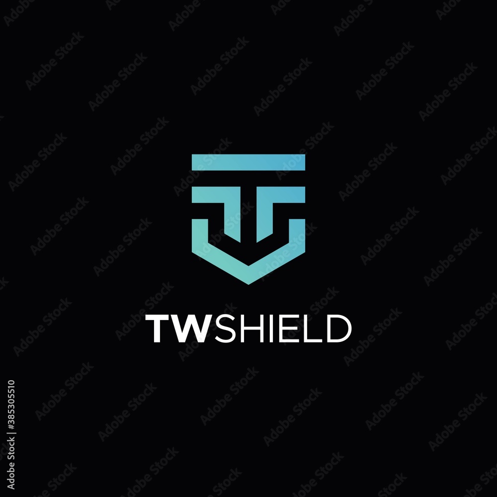 Obraz premium letter T,W Shield logo design unique