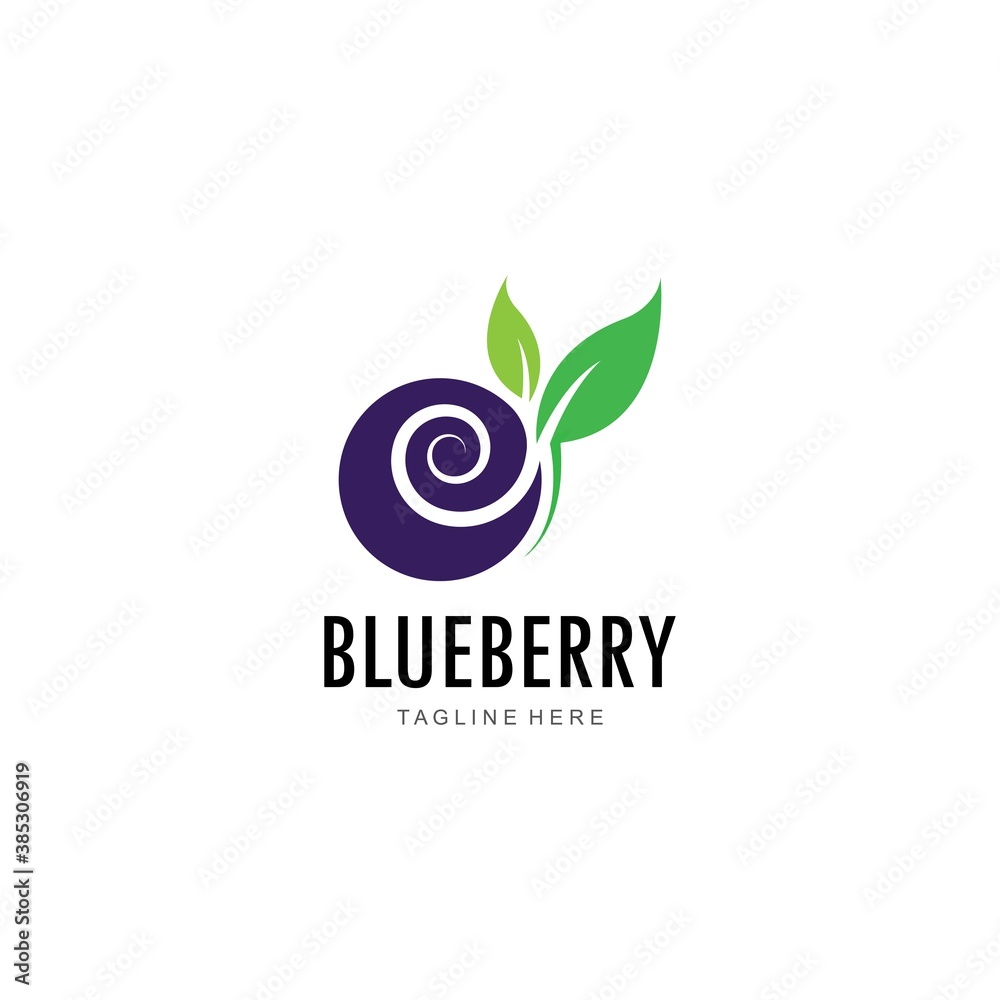 Obraz premium Blueberry logo vector template