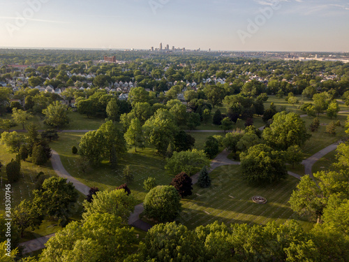 Parma Ohio parks with Cleveland in the background