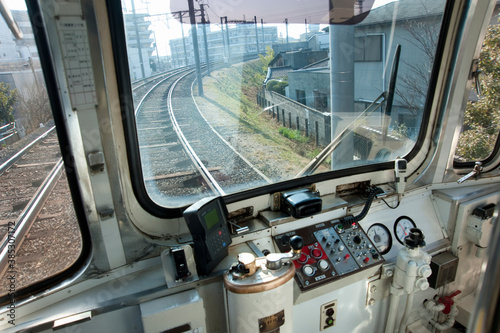 阪堺電車の運転席