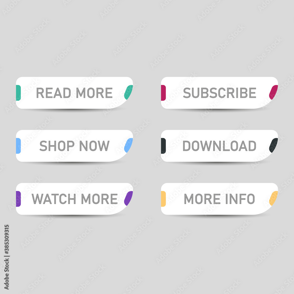 Button set modern flat clean style. Web element. Vector EPS10 Button set modern flat clean style. Web element. Vector EPS10