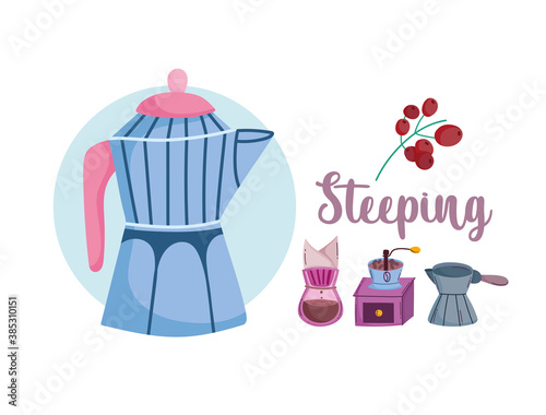 coffee brewing methods, moka pot drip grinder and cezve turkish