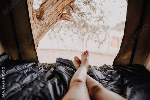 Dachzelt Camping auf Reisen in Namibian Afrika photo