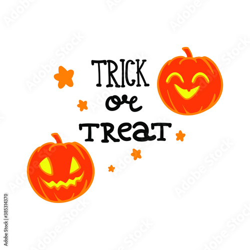 trick or treat on the white background