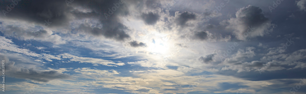 Image of a partly cloudy and partly clear sky during the day Image of a partly cloudy and partly clear sky during the day