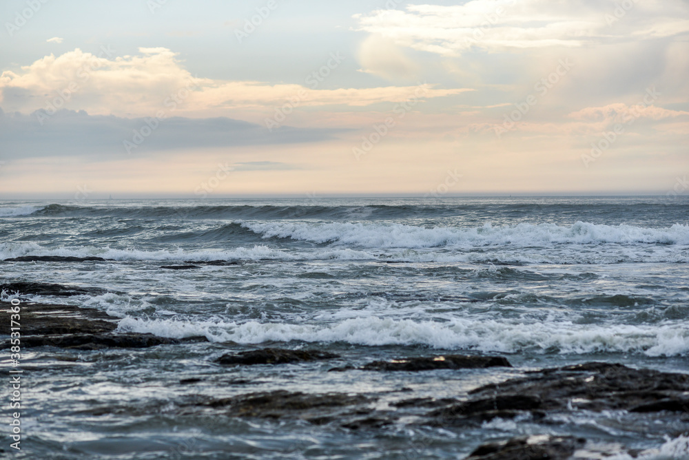 A rough ocean, rough waves on the ocean off the coast of France. A rough ocean, rough waves on the ocean off the coast of France.
