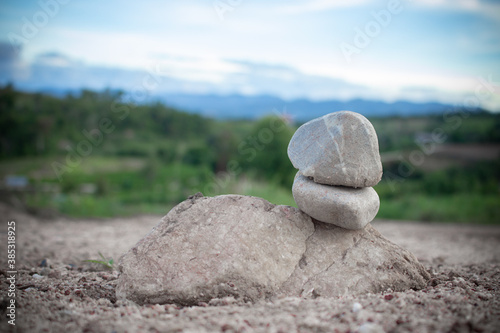 Photography Zen Stones / Zen stone on beach for perfect meditation