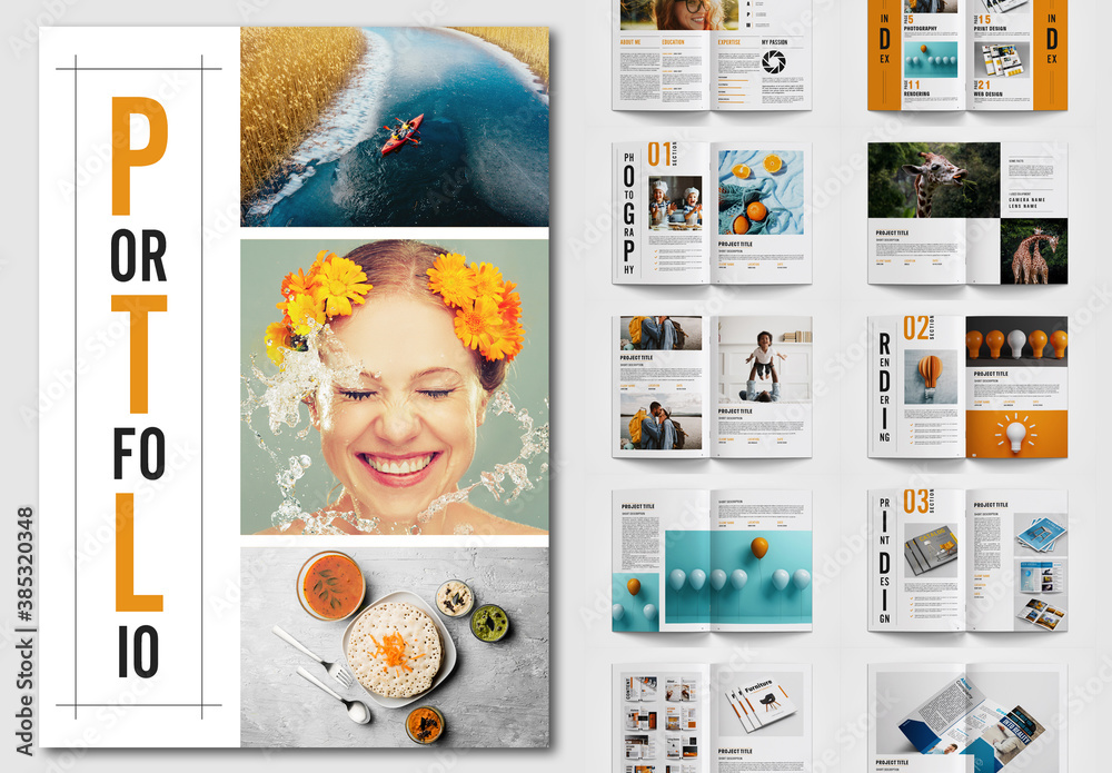 Graphic Design Portfolio Layout Stock Template | Adobe Stock