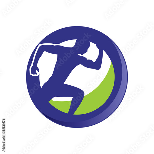 man on running pose run logo vector design template illustrations