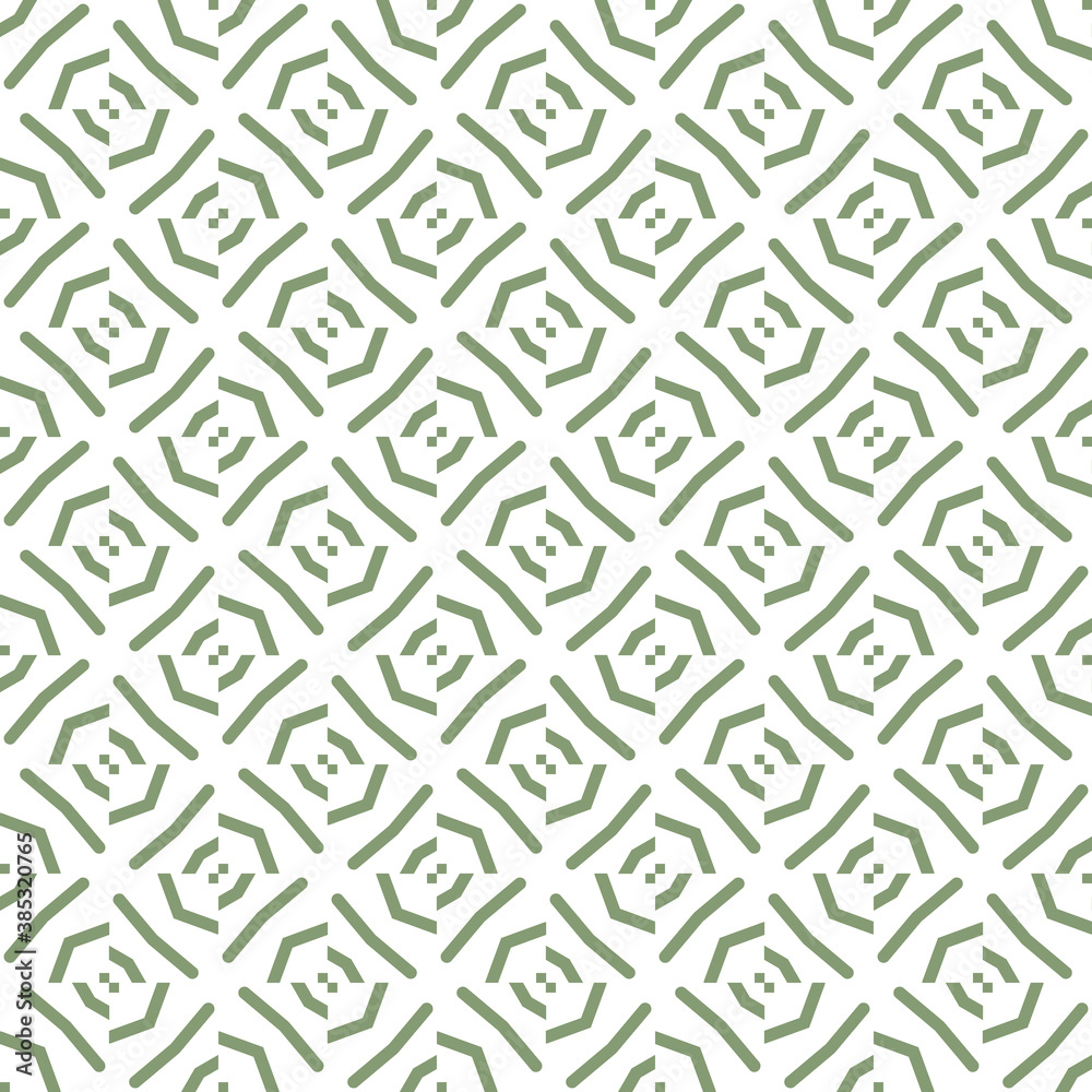 Vector seamless pattern texture background with geometric shapes, colored in green, white colors.