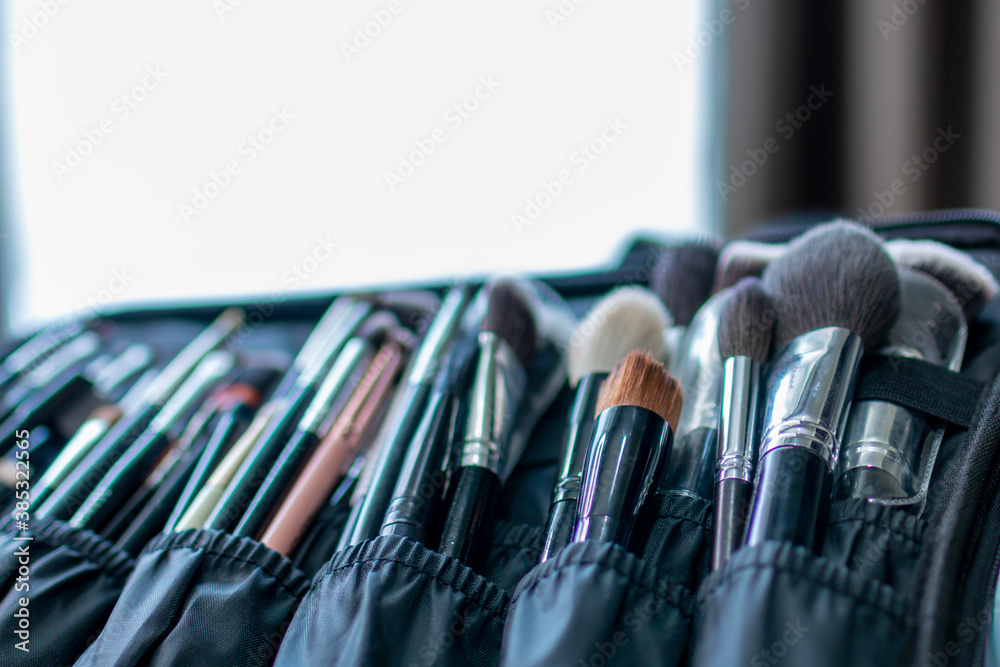 Rolls of Makeup brush. Makeup artist working tools. Rolls of Makeup brush. Makeup artist working tools.