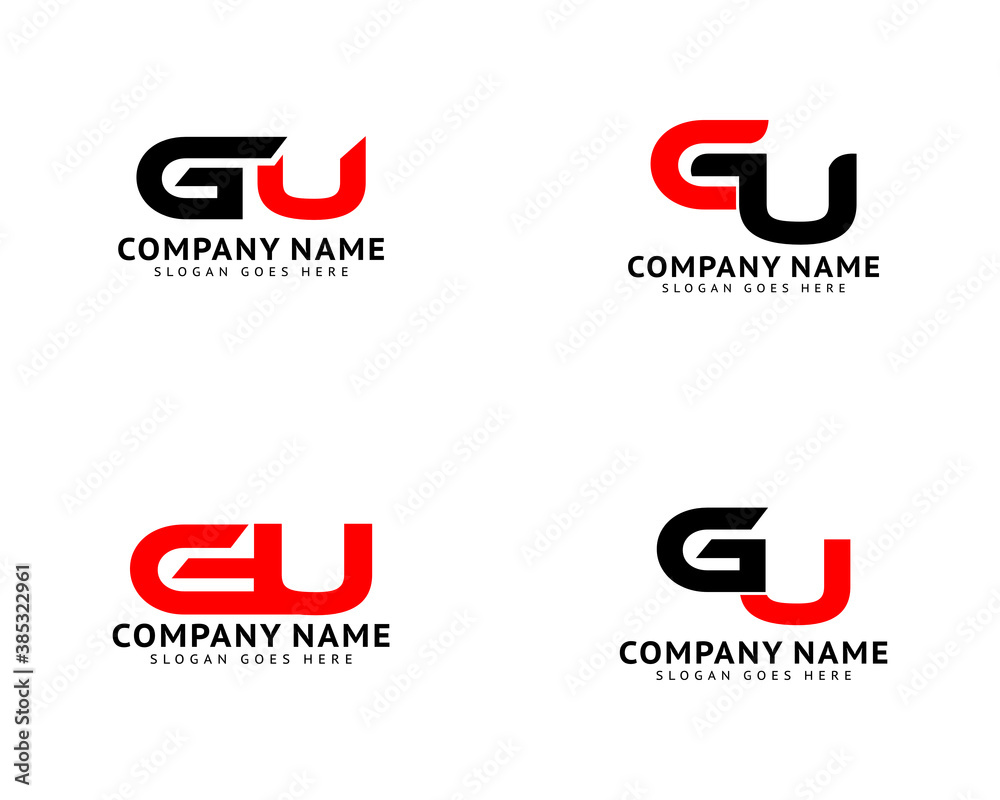 Obraz premium Set of Initial Letter GU Logo Template Design