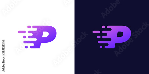 abstract letter P logo design . modern letter P movement logo design