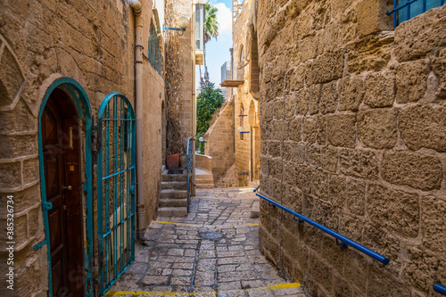 Historic street in Jaffa  Israel