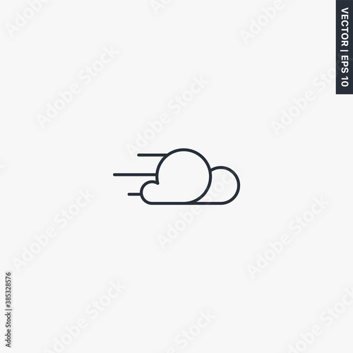 Wind, clouds, linear style sign for mobile concept and web design